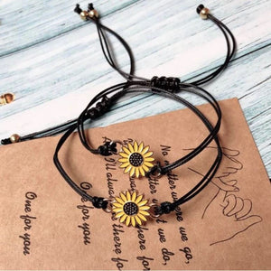 "Together Forever" Sunflower Bracelet Set - The Sunflower Pendant